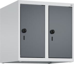 C+P Aufsatzschrank 7035/7016 mit 2 Abteilen und Sicherheits-Drehriegel, B/T/H: 50 x 50 x 50 cm, Lichtgrau/Anthrazitgrau - Bild 1