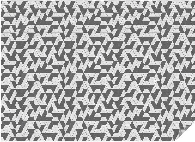 Tulup Buntglasfolie Geometrische Illusionen Fensterfolie in Schwarz und Bunt, B/H: 200 x 146 cm - Bild 1