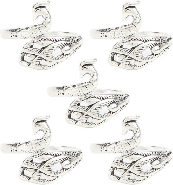 Igeteck Häkelringe, Pfauenform, Silber, Damen - Bild 1