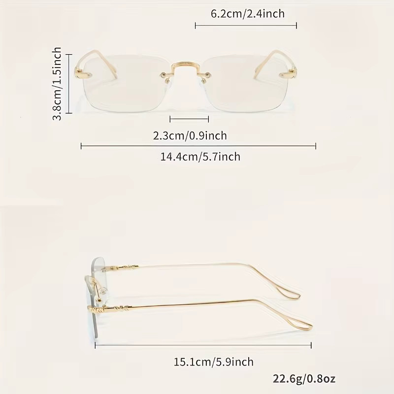 DIXSG Korrektionsbrille, randlos, rectangular, Metal, Unisex - Bild 2