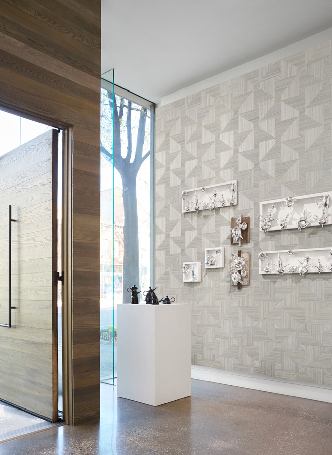 Thibaut Tapete Bali Weave in Grau mit geometrischem Sisal-Design - Bild 1