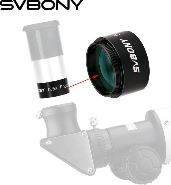 SVBONY 0.5x Brennweiten-Reduzierstück für Okularfotografie und Beobachtung, 1.25-Zoll, Schwarz - Bild 1