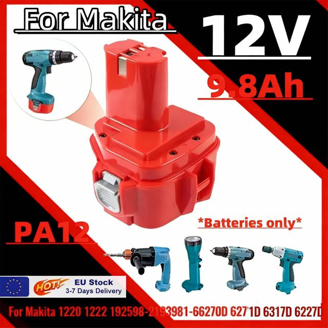 Makita 12V 9800mAh Akku für PA12 Ni-Mh Elektrowerkzeuge in Rot - Bild 1