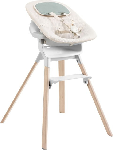Stokke Clikk Bundle Hochstuhl aus Bambus mit Newbornset in Weiss - Bild 1