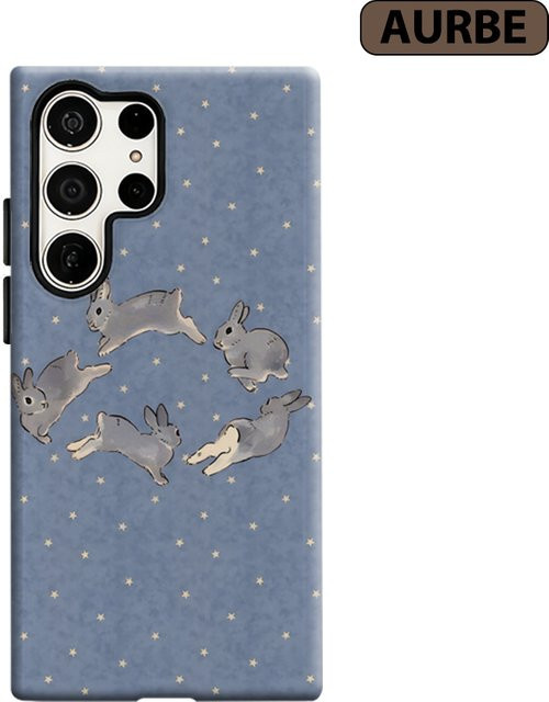 Stoßfeste Handyhülle Sternenhimmel-Hasen für Samsung Galaxy S26 S25 Ultra S24 S23 Ultra Plus in Blau - Bild 1