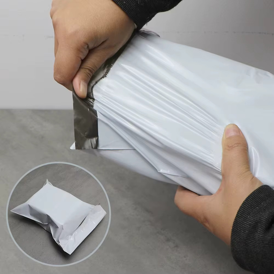 100 Stück selbstklebende Versandtaschen in Weiß, wasserdichte und staubdichte Verpackungsbeutel aus Kunststoff - Bild 2