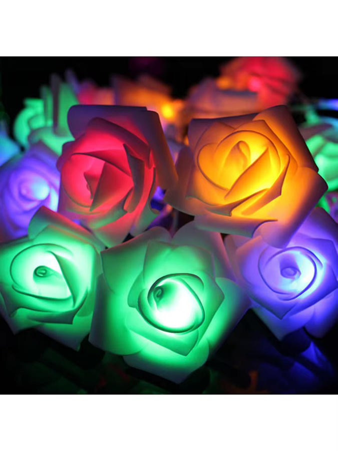 XUNATA LED Rose Blume String Fairy Light mit USB und Batterie, RGB Multicolour, Dekoration für Hochzeit, Weihnachten und Party - Bild 4