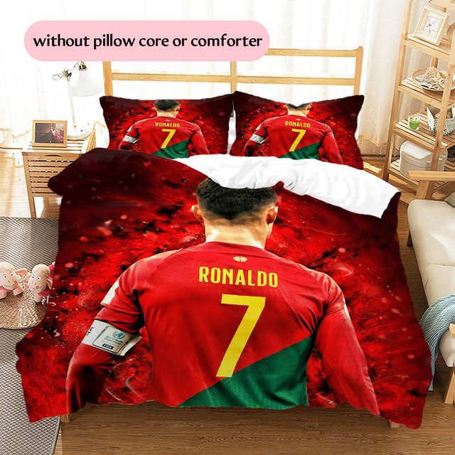 DayByDayLove Cristiano Ronaldo Bettwäsche Set mit Motiv, Farbe: Rot, B/H: 135 x 200 cm - Bild 1