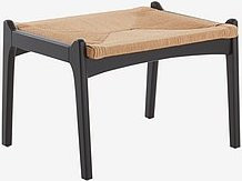 Jotex Hocker VISBY in Eiche mit Stoffbezug in Schwarz und Beige, B/T/H: 41,0 x 48,5 x 61,0 cm - Bild 1