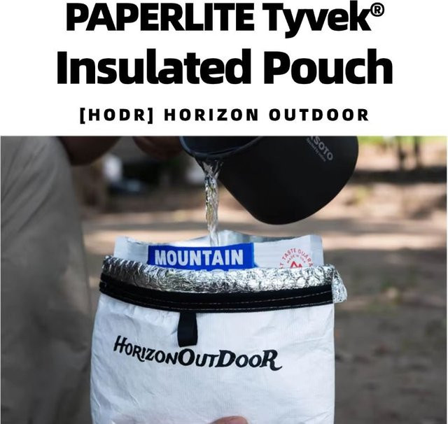 HODR GEAR Outdoor Tyvek Isolierte Lebensmitteltasche in Weiß für gefriergetrocknete Mahlzeiten und Campingausrüstung - Bild 1