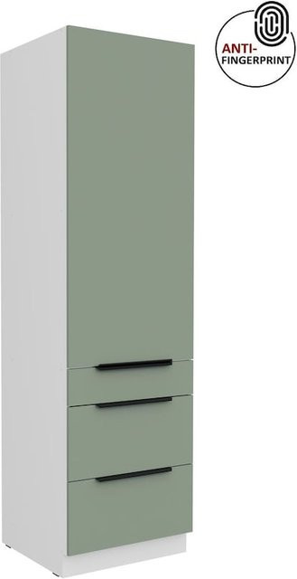 Küchen Hochschrank ARIA in Aquamarin matt mit Anti Fingerprint Effekt und Innenschubladen, Breite: 60 cm - Bild 1