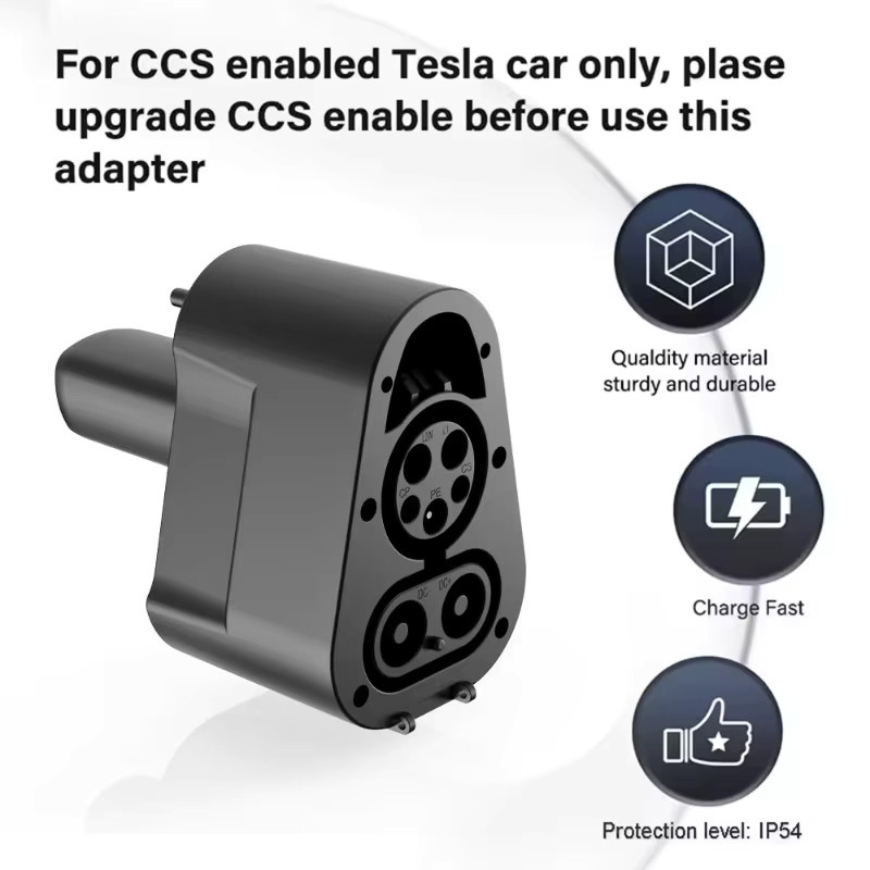 ZHUOHE Adapter CCS1 auf NACS für Elektrofahrzeuge, DC-Unterstützung für das Laden zu Hause und an öffentlichen Hochleistungs-Ladestationen, Schwarz - Bild 3
