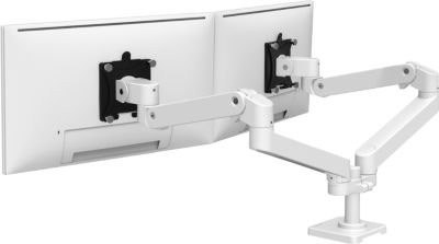 Ergotron LX Pro Dual Monitorarm in Weiß für zwei Displays bis 27 Zoll mit Tischhalterung und VESA-Standard - Bild 1