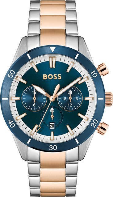 BOSS Chronograph, Quarz, Edelstahl, Blau, 45 mm, Herren - Bild 1