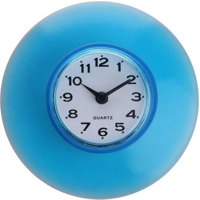 Digitale Wanduhr von Pretty Home 02 in Blau mit Saugnapf für Küche und Badezimmer - Bild 1