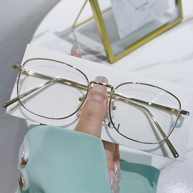 Anti-Blaulicht-Brille, Metall, Vollrand, Gold - Bild 1