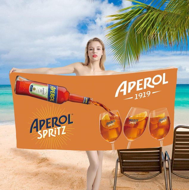 Strandtuch A-Aperol Anime Design von JMG Household Supplies, Farbe Orange, B/H: 75 x 150 cm - Bild 1