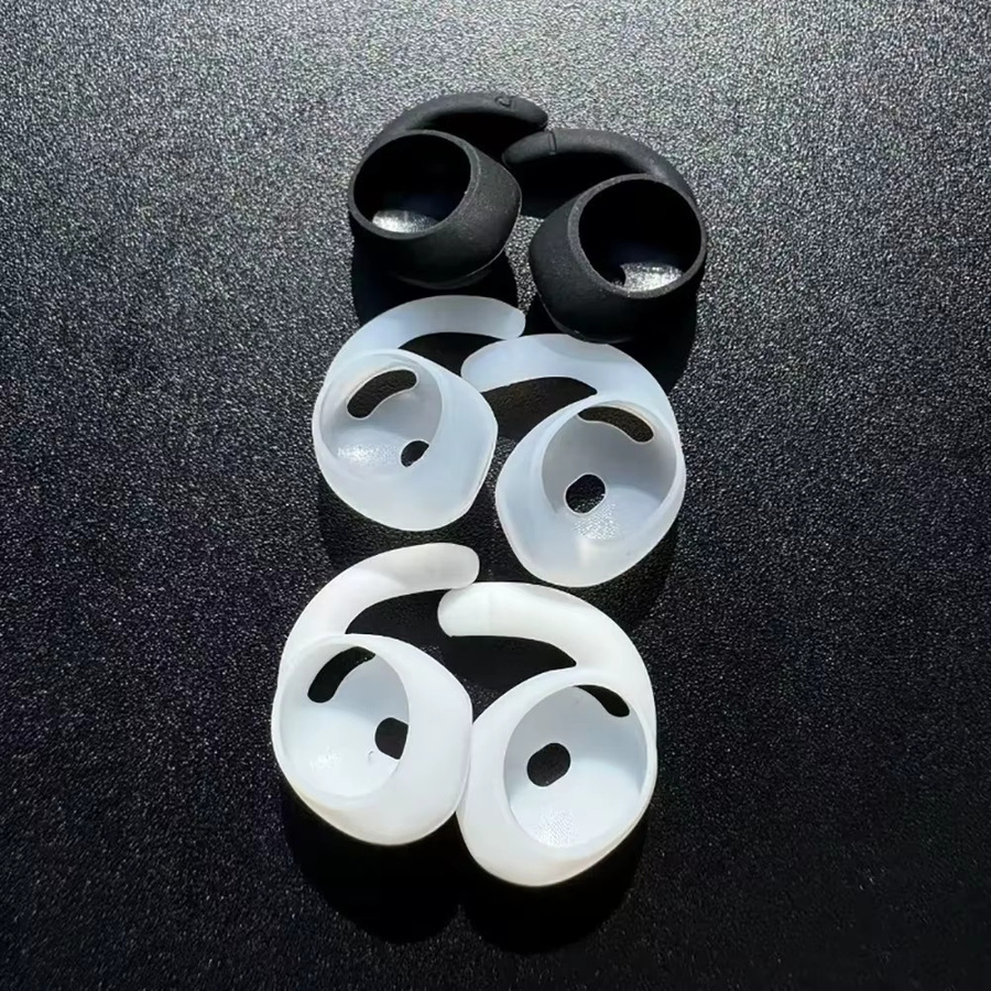 Apple AirPods 4 Zubehör Silikon Ohrkappen in Schwarz für sicheren Halt und Anti-Slip-Effekt - Bild 4