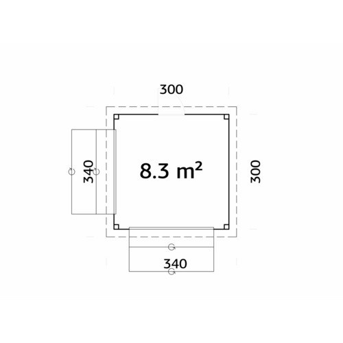 PALMAKO Marktstand Lenna Set 305 aus Fichtenholz, Braun, Pultdach, B/T/H: 300 x 300 x 245 cm - Bild 2