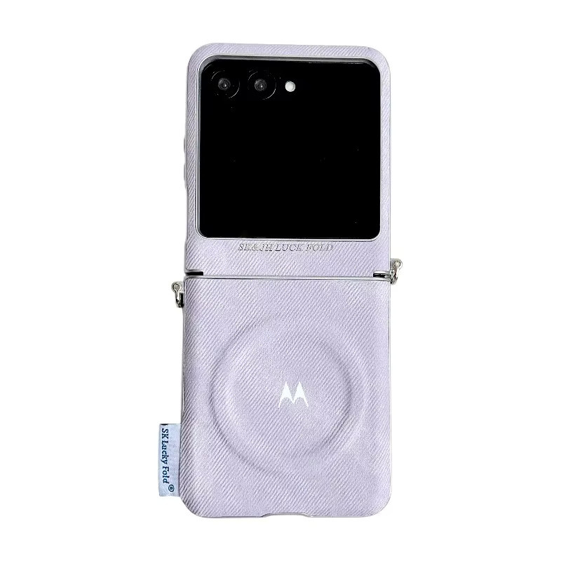 Magnetische Denim-Stoff Schutzhülle für Motorola Razr 70 Ultra, 60 und 50 Ultra in Purple - Bild 4
