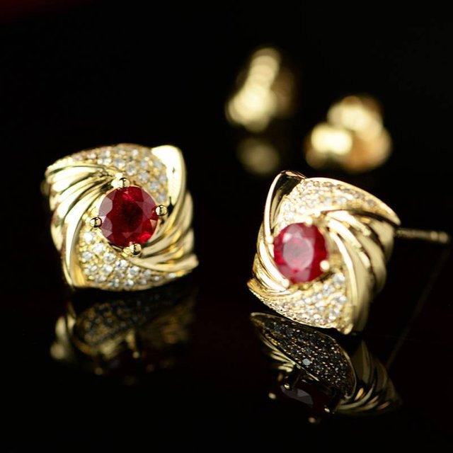 Huitan Ohrringe, Gold, Zirkonia, Damen - Bild 1