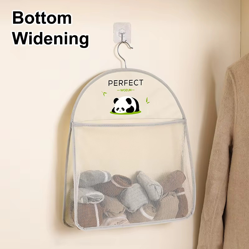 Hoeaden 3-in-1 Organizer zum Aufhängen aus atmungsaktivem Netzgewebe in Weiß für Socken, Unterwäsche und Spielzeug mit mehrschichtiger Aufbewahrung und Haken - Bild 3