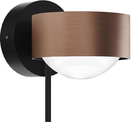 Top Light Puk! 80 Avantgarde HV-LED-Wandleuchte in Kupfer gebürstet und Schwarz matt mit warmweißem Licht (2700K) - Bild 1