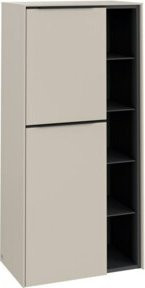Villeroy & Boch Mittelschrank Subway 3.0 in Cashmere Beige mit Glastüren und Regalfächern, B/H/T: 57,4 x 120 x 36,2 cm - Bild 1