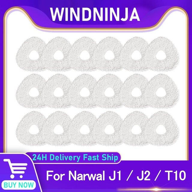 WINDNINJA Ersatz Mopp Pads für Narwal J1 J2 T10 Roboter Staubsauger in Weiß - Bild 1