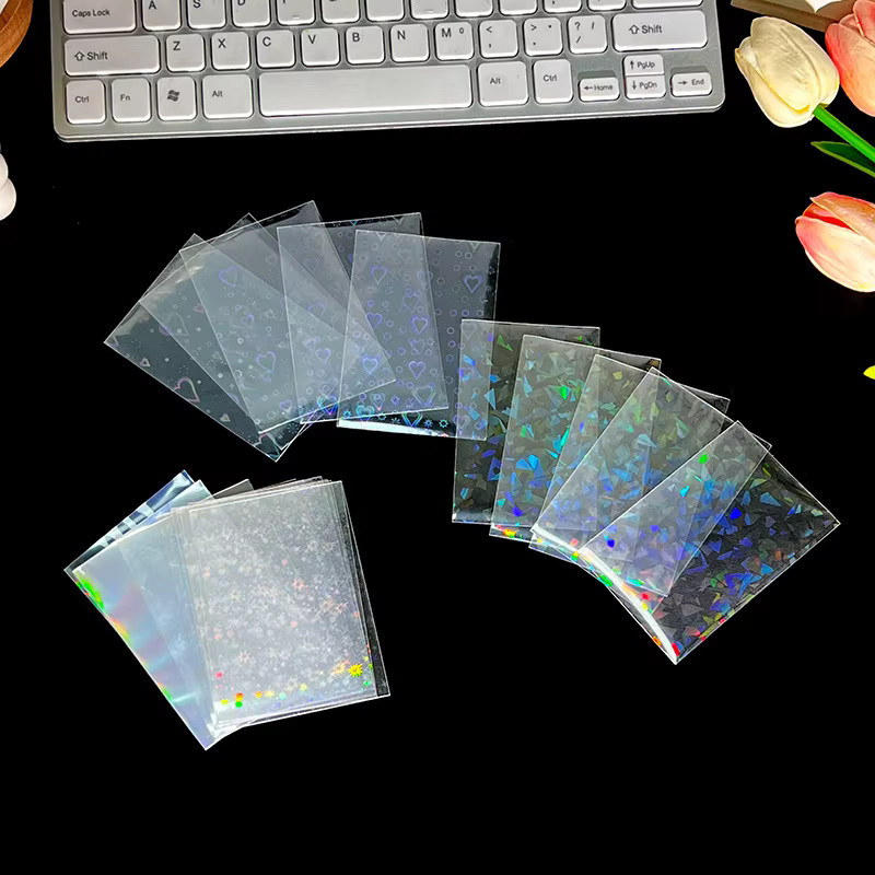50 Stück transparente Kartenhüllen mit Herz-Design für Sammelkarten und Kpop-Fotos aus Kunststoff - Bild 2