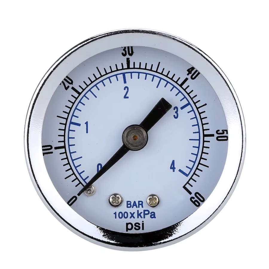 KKMOON Hydraulisches Manometer für Luftkompressoren 0–60 PSI, 1/8 Zoll BSPT, Rückmontage, Zifferblatt Durchmesser: 40 mm, Schwarz/Silber - Bild 2