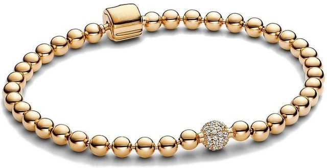 Armband 925 Silber, Schmetterling, Perlen, Damen, 17cm, beige - Bild 1