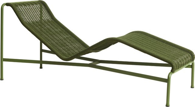 HAY Palissade Cord Chaise Longue in Grün aus pulverbeschichtetem Stahl und UV-beständigem Polyester - Bild 1