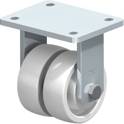 Blickle BOD-SPO 100K Doppel-Bockrolle aus Stahl und Kunststoff, verzinkt, Rad-Durchmesser: 100 mm, Tragfähigkeit: 900 kg - Bild 1