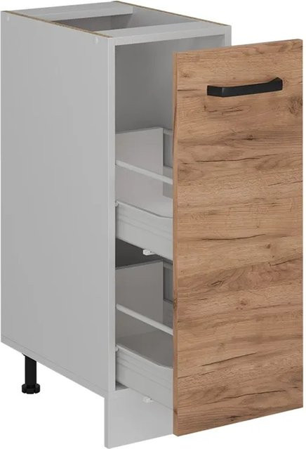 Vicco Apothekerschrank R-Line Goldkraft Eiche, Wandmontage mit Innenschubladen, Breite: 30 cm, Höhe: 81,6 cm, Tiefe: 46 cm - Bild 1