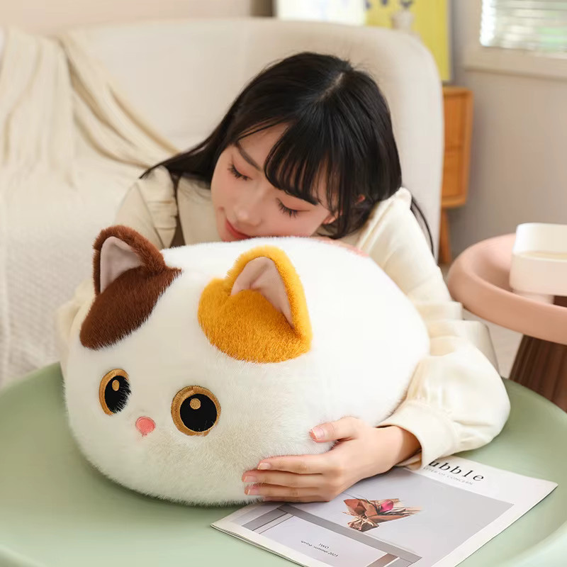 TotoJay Kawaii Fette Katze Plüschtier, Siamesische Katze, 50cm, Braun - Bild 4