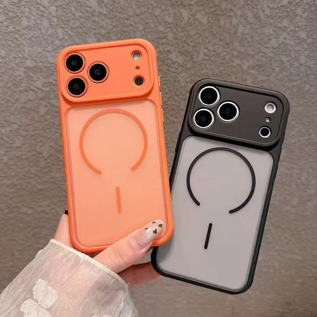 NYFundas Anti-Fingerprint Schutzhülle für iPhone in Grau und Orange, mattiert und nicht vergilbend - Bild 1