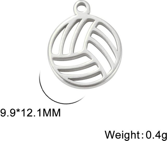 Anhänger Volleyball Basketball, Edelstahl, Weiß, Damen - Bild 1
