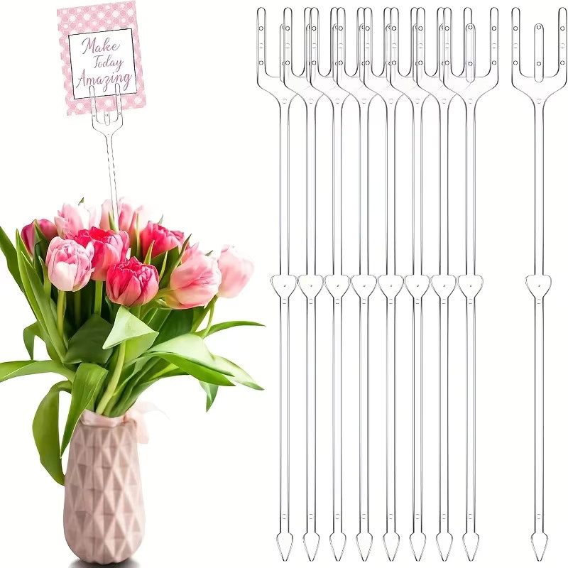 80 Stück florale Kartenhalter aus Kunststoff für Blumensträuße und Dekorationen in Pink, Lila, Gelb und Grün - Bild 2