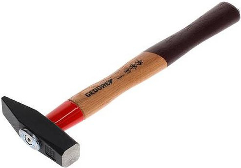 Gedore ROTBAND-PLUS Schlosserhammer mit Hickoryholz-Stiel, Schwarz-Rot-Braun, 400 g - Bild 1