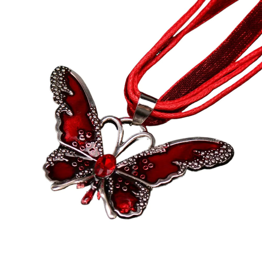 SUMENG Halskette Schmetterling, Kristall, Silber, Damen - Bild 2