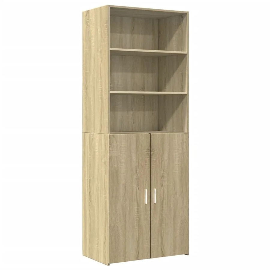 vidaXL Highboard Sonoma-Eiche modern mit Türen und offenen Regalen, Farbe Braun, B/T/H: 70 x 42,5 x 185 cm - Bild 2