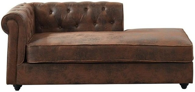 Vente-unique Recamiere Shirel Chesterfield aus Microfaser in Braun, Breite: 170 cm - Bild 1