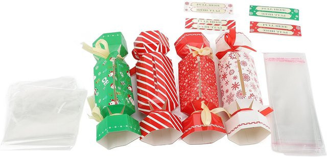 4 Stück OutsideWorld Weihnachts Überraschungs-Geldbeutel DIY Süßigkeiten-Geldbox in Rot und Multicolour - Bild 1