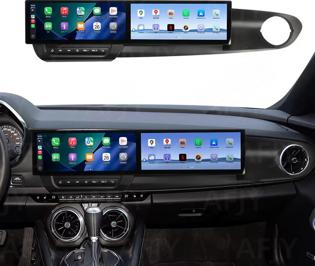 YANFU Dual Bildschirm Multimedia Player für Chevrolet Camaro 2016 - 2025 mit 12,3 Zoll Display, Android 13,0, Carplay, GPS Navigation und Stereo Kopf Einheit in Schwarz - Bild 1