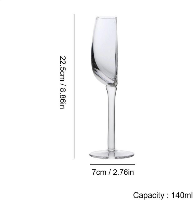 Bestbags Kristallglasbecher für Wein und Champagner, Transparent, 140 ml - Bild 1