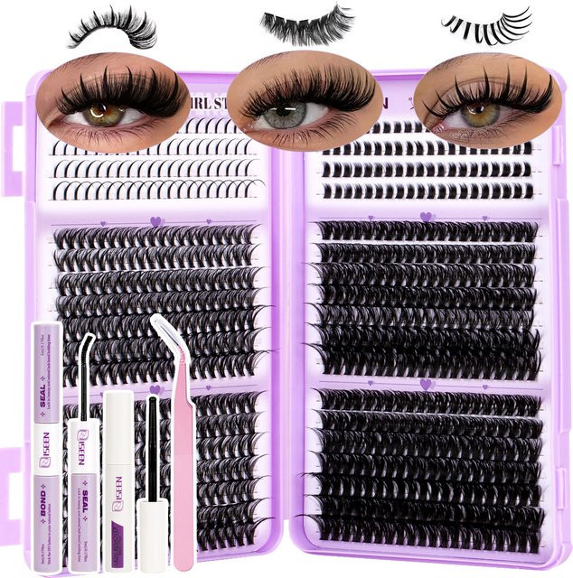 ISEEN DIY Wimpern-Cluster-Set, D-Curl Wispy Wimpernverlängerungen, Unisex - Bild 1