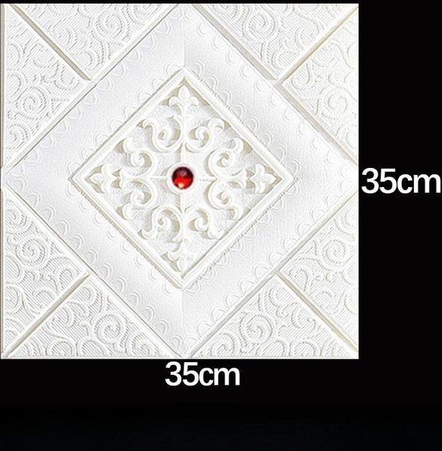 Chocolate Home 3D Deckenaufkleber Streifendesign Selbstklebend Wasserdicht Quadratisch Weiß 40 Stück - Bild 1