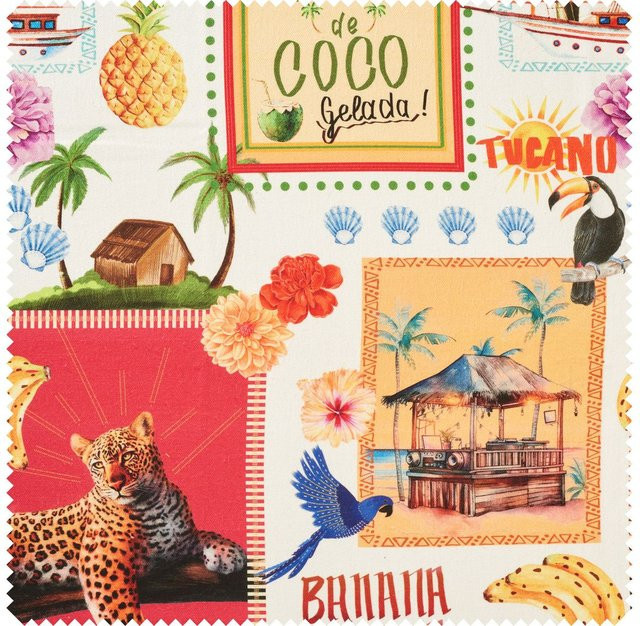 Globaltex Baumwoll-Stoff Agua de Coco in Multicolour - Bild 1