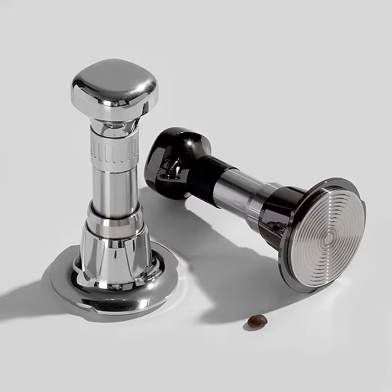JUSTINLAU Espresso Kaffee-Stampfer aus Edelstahl in Silber mit Rückprall-Funktion und konstante Kraft für Barista-Werkzeug - Bild 2